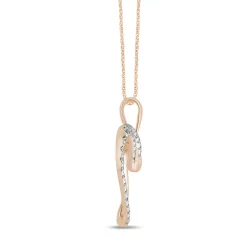 Lab Grown Diamond Heart Pendant In 10K Rose Gold (1/5 Ct. Tw.)