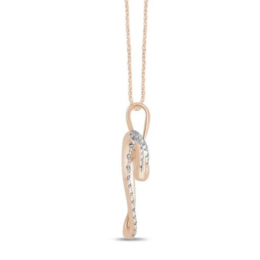 Lab Grown Diamond Heart Pendant In 10K Rose Gold (1/5 Ct. Tw.)