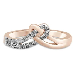 Lab Grown Diamond Heart Ring In 10K Rose Gold (1/10 Ct. Tw.)