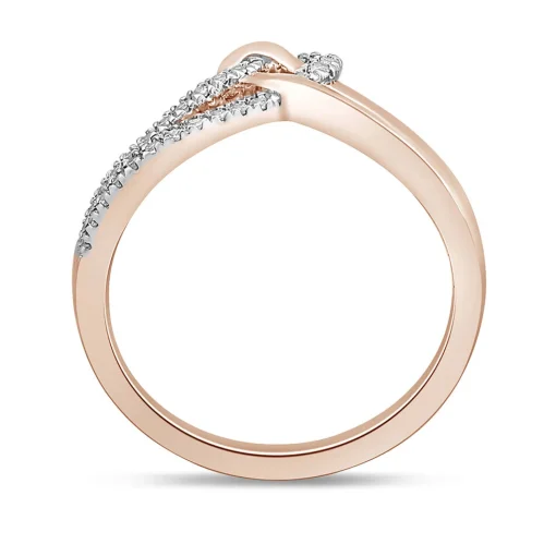 Lab Grown Diamond Heart Ring In 10K Rose Gold (1/10 Ct. Tw.)