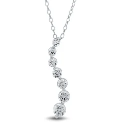 Lab Grown Diamond Journey Pendant In 14K White Gold (3/4 Ct. Tw.)