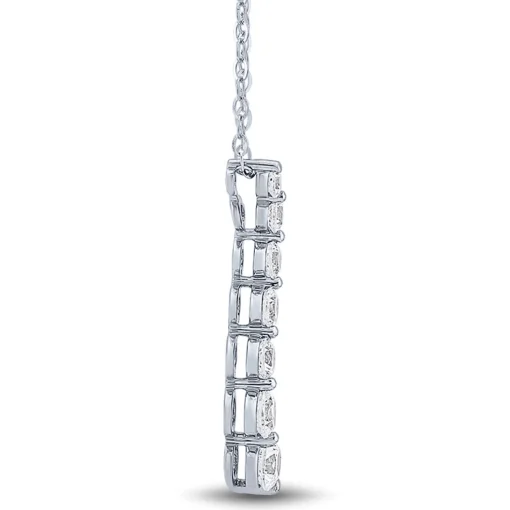 Lab Grown Diamond Journey Pendant In 14K White Gold (3/4 Ct. Tw.)
