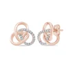 Lab Grown Diamond Knot Earrings In 10K Rose Gold (1/10 Ct. Tw.)
