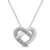 Lab Grown Diamond Knotted Heart Pendant In 10K White Gold