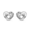 Lab Grown Diamond Knotted Heart Stud Earrings In 10K White Gold