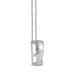 Lab Grown Diamond Knotted Heart Pendant In 10K White Gold