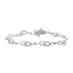Lab Grown Diamond Link Bracelet In 10K White Gold (3/4 Ct. Tw.)