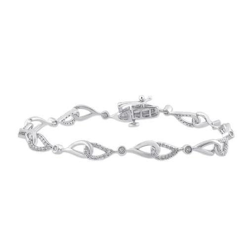 Lab Grown Diamond Link Bracelet In 10K White Gold (3/4 Ct. Tw.)