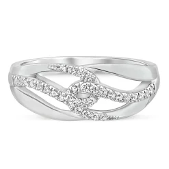 Lab Grown Diamond Loop Band In 10K White Gold (1/7 Ct. Tw.)
