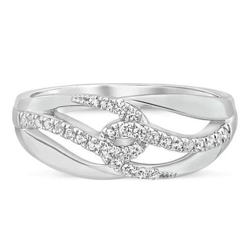 Lab Grown Diamond Loop Band In 10K White Gold (1/7 Ct. Tw.)