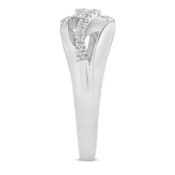 Lab Grown Diamond Loop Band In 10K White Gold (1/7 Ct. Tw.)
