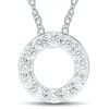 Lab Grown Diamond Open Circle Pendant In 14K White Gold (1/4 Ct. Tw.)