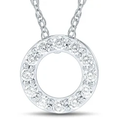Lab Grown Diamond Open Circle Pendant In 14K White Gold (1/4 Ct. Tw.)