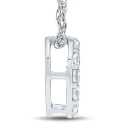 Lab Grown Diamond Open Circle Pendant In 14K White Gold (1/4 Ct. Tw.)