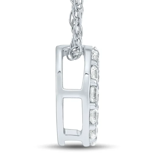 Lab Grown Diamond Open Circle Pendant In 14K White Gold (1/4 Ct. Tw.)