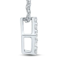 Lab Grown Diamond Open Hexagon Pendant In 14K White Gold (1/4 Ct. Tw.)