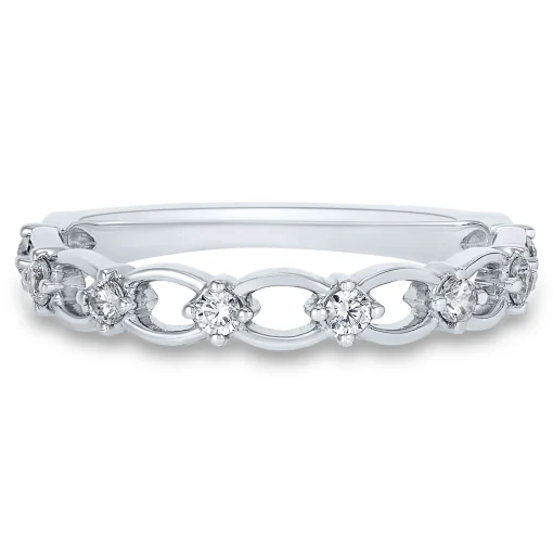 Lab Grown Diamond Open Link Band In 14K White Gold (1/5 Ct. Tw.)