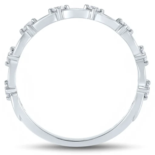 Lab Grown Diamond Open Link Band In 14K White Gold (1/5 Ct. Tw.)