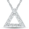 Lab Grown Diamond Open Triangle Pendant In 14K White Gold (1/4 Ct. Tw.)