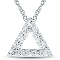 Lab Grown Diamond Open Triangle Pendant In 14K White Gold (1/4 Ct. Tw.)