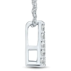 Lab Grown Diamond Open Triangle Pendant In 14K White Gold (1/4 Ct. Tw.)