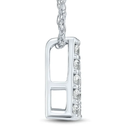 Lab Grown Diamond Open Triangle Pendant In 14K White Gold (1/4 Ct. Tw.)