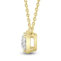 Lab Grown Diamond Oval Solitaire Pendant In 14K Yellow Gold (1/2 Ctw.)
