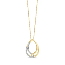 Lab Grown Diamond Pear-Shaped Pendant In 10K Yellow Gold (1/5 Ct. Tw.)