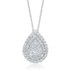 Lab Grown Diamond Pear-Shaped Cluster Pendant In 14K White Gold (1 Ct. Tw.)