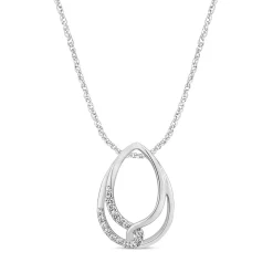 Lab Grown Diamond Pear-Shaped Pendant In 10K White Gold (1/10 Ct. Tw.)