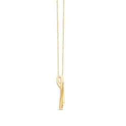 Lab Grown Diamond Pear-Shaped Pendant In 10K Yellow Gold (1/5 Ct. Tw.)