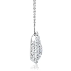 Lab Grown Diamond Pear-Shaped Cluster Pendant In 14K White Gold (1 Ct. Tw.)