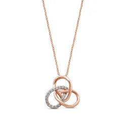 Lab Grown Diamond Pendant Knot In 10K Rose Gold