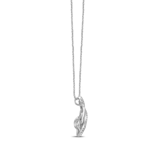 Lab Grown Diamond Pendant Pair Of Hearts In 10K White Gold (1/4 Ct. Tw.)