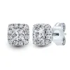Lab Grown Diamond Princess-Cut Halo Earrings In 14K White Gold (1/2 Ct. Tw.)