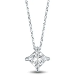 Lab Grown Diamond Princess-Cut Solitaire Pendant