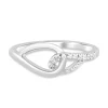 Lab Grown Diamond Ring With Locked Loops In 10K White Gold (1/10 Ct. Tw.)
