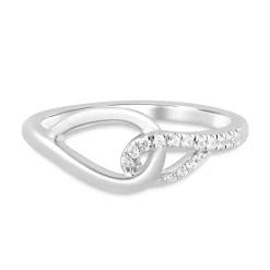 Lab Grown Diamond Ring With Locked Loops In 10K White Gold (1/10 Ct. Tw.)