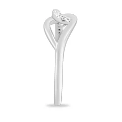 Lab Grown Diamond Ring With Locked Loops In 10K White Gold (1/10 Ct. Tw.)