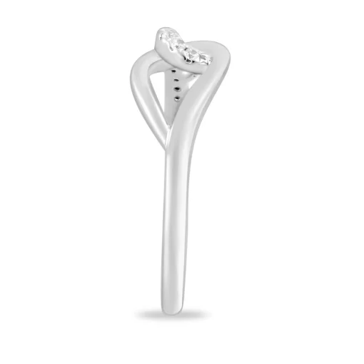 Lab Grown Diamond Ring With Locked Loops In 10K White Gold (1/10 Ct. Tw.)