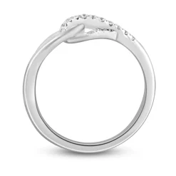 Lab Grown Diamond Ring With Locked Loops In 10K White Gold (1/10 Ct. Tw.)