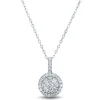 Lab Grown Diamond Round Cluster Pendant In 14K White Gold (5/8 Ct. Tw.)