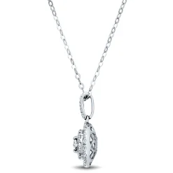 Lab Grown Diamond Round Cluster Pendant In 14K White Gold (5/8 Ct. Tw.)