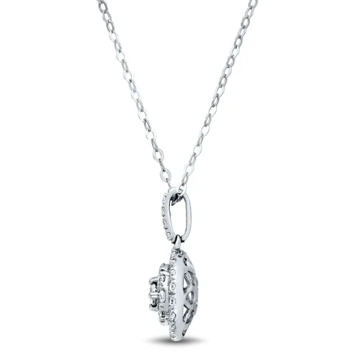 Lab Grown Diamond Round Cluster Pendant In 14K White Gold (5/8 Ct. Tw.)