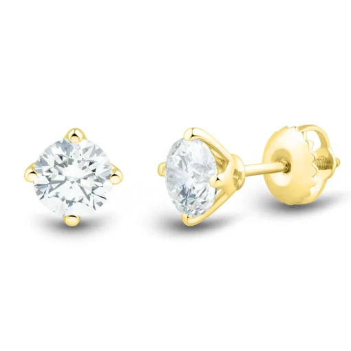 Lab Grown Diamond Round Stud Earrings In 14K Gold (2 Ct. Tw.)