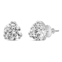 Lab Grown Diamond Round Stud Earrings In 14K White Gold (1 Ct. Tw.)