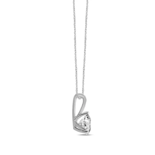 Lab Grown Diamond Round Solitaire Pendant In 14K White Gold (3/4 Ct.)