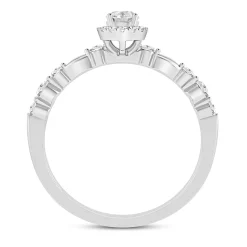 Lab Grown Diamond Scalloped Promise Ring In 14K White Gold (1/3 Ct. Tw.)