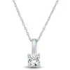 Lab Grown Diamond Solitaire Pendant In 10K White Gold (1/3 Ct.)