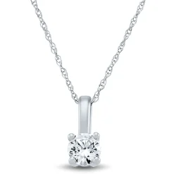 Lab Grown Diamond Solitaire Pendant In 10K White Gold (1/3 Ct.)